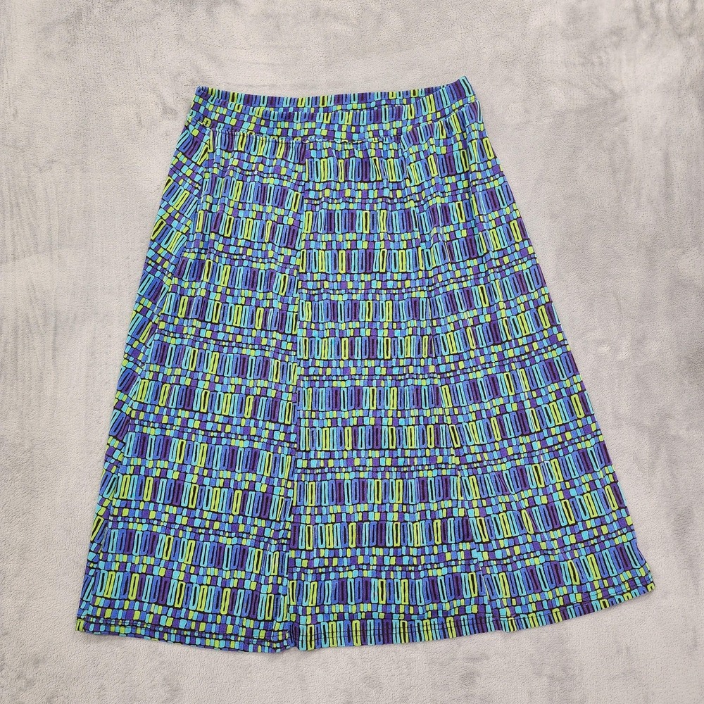Vintage Jaclyn Smith Skirt Women S Multicolor Geometric Knit A-Line Midi Pull On